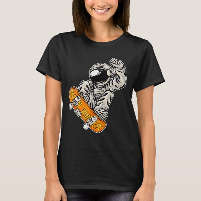 T-shirt Astronaut Skateboarder, Skateboarding Lover, Astro (Devant)