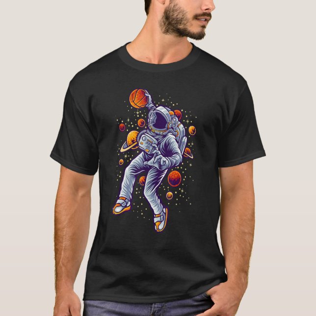 T-shirt Astronaut Slam Dunk  Basketball Space (Devant)