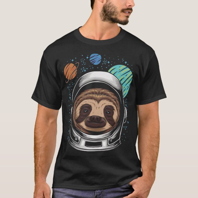 T-shirt Astronaut Sloth Casque Space (Devant)
