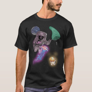 T-shirt Astronaut Space Alien Jellyfish Hunting with Net G