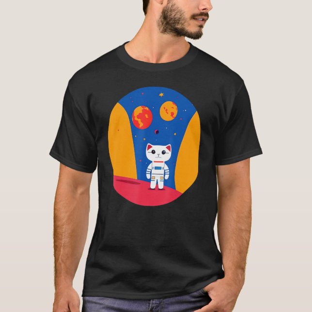T-shirt Astronaut Space Cat Exploration des planètes Scien (Devant)
