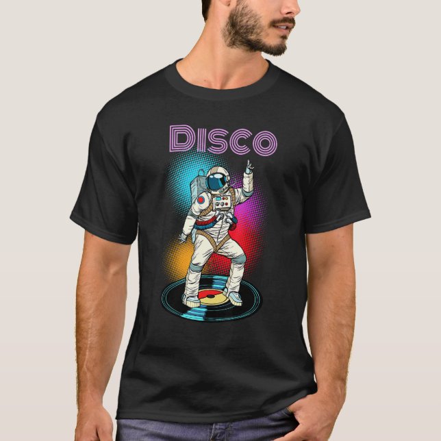 T-shirt Astronaut Space Disco Dancing Graphisme Cool Desig (Devant)