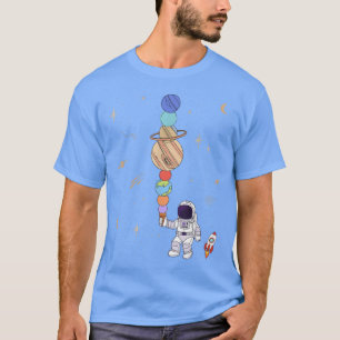 T-shirt Astronaut Space Ice Cream Planètes Galaxy Astronom