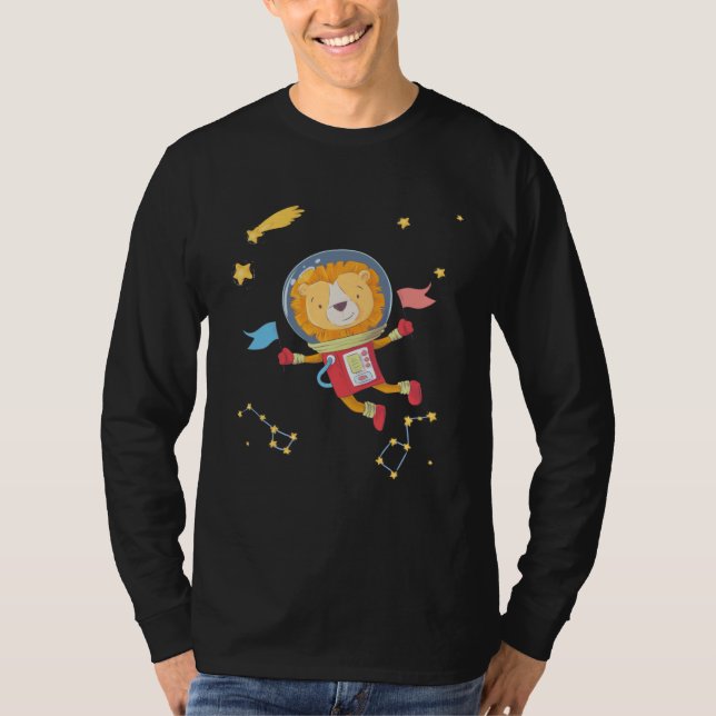 T-shirt astronaut space lion wear galaxy (Devant)