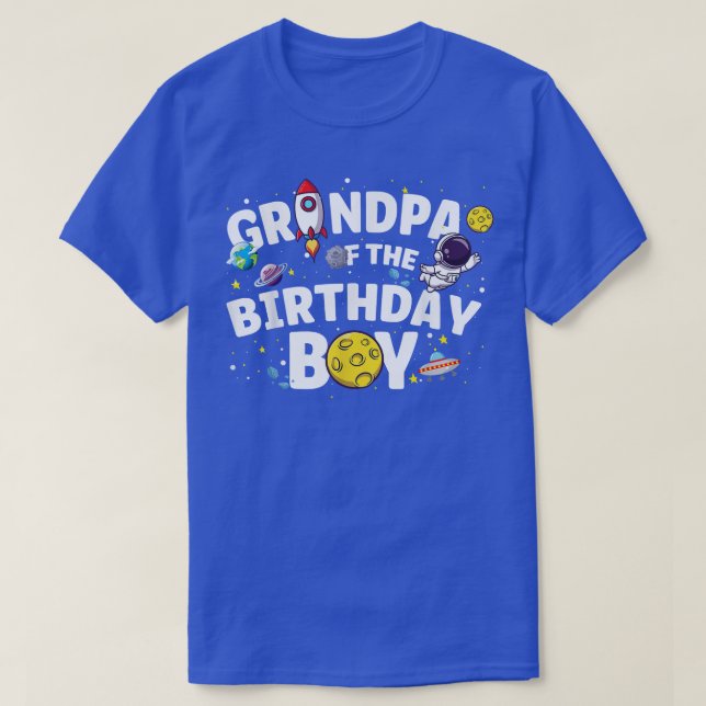 T-shirt Astronaut Space Theme Party Grand-père De La Birth (Design devant)