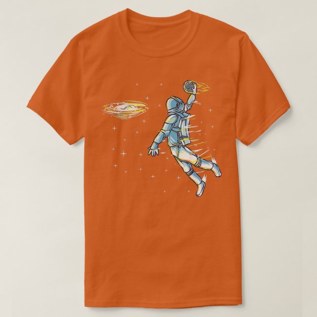 T-shirt Astronaut spatial de basket-ball Slam Dunk Science (Design devant)