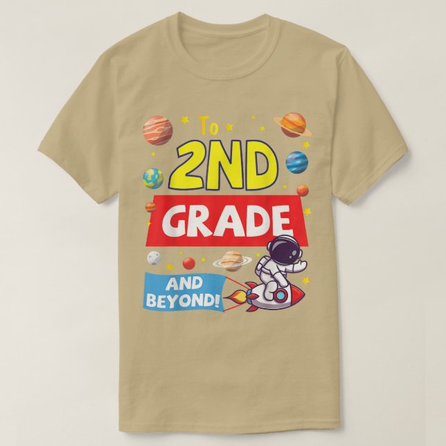 T-shirt Astronaut Student Happy Back School To 2nd Grade A (Design devant)