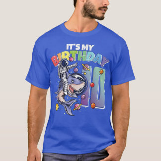 T-shirt Astronaut sur requin 10e anniversaire garçon fille