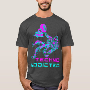 T-shirt Astronaut Techno Addict DJ Rave Trance Raver EDM M