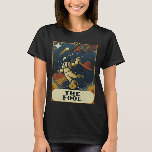 T-shirt Astronaut The Fool Astronomy Tarot Card Read Witch (Devant)
