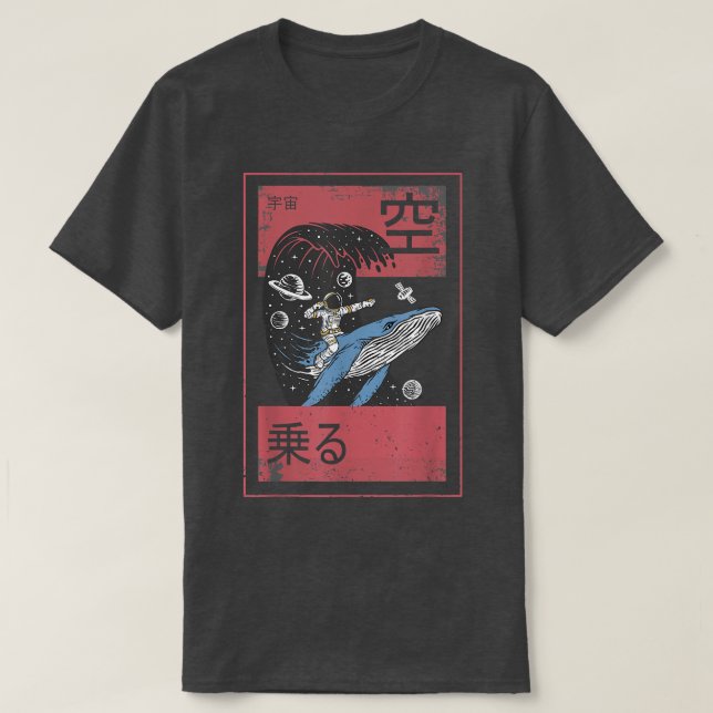 T-shirt Astronaut Thème Space Man On A Whale (Design devant)