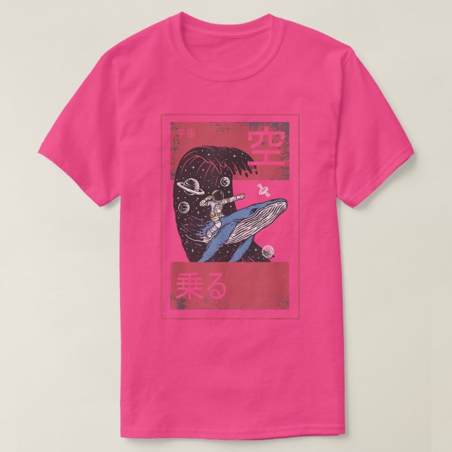 T-shirt Astronaut Thème Space Man On A Whale (Design devant)