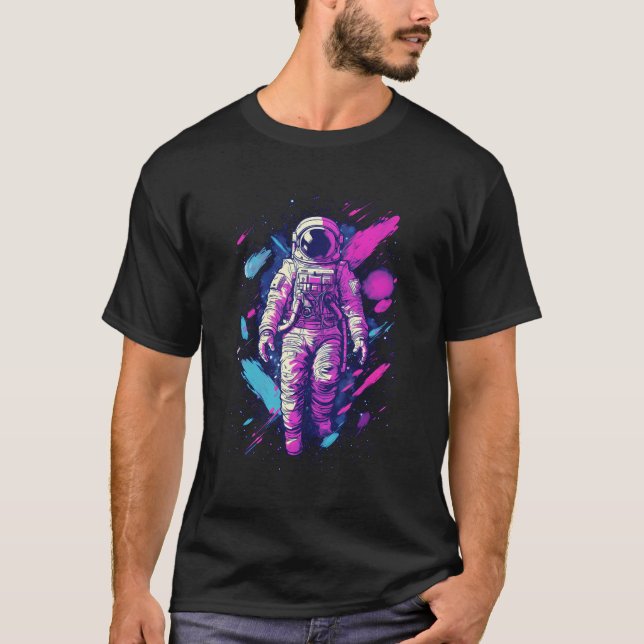 T-shirt Astronaut Vaporwave esthétique Spaceman Gra (Devant)
