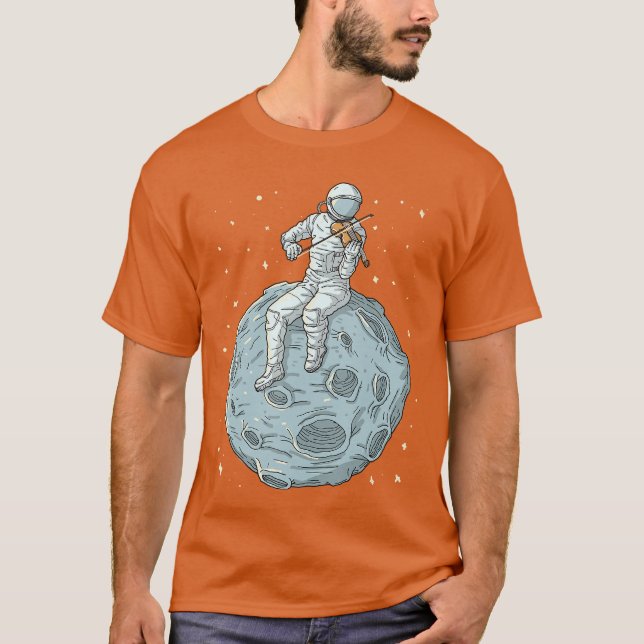 T-shirt Astronaut Violin Player Violinist Viola Classical  (Devant)