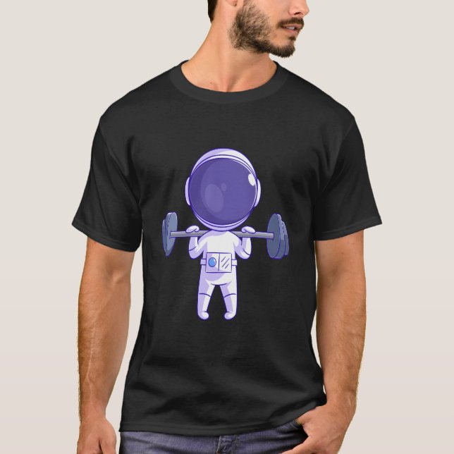 T-shirt Astronaut Weighter-lifter Gym Athlétique Funny Bod (Devant)
