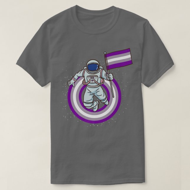 T-shirt Astronaut With Grayseual Pride Flag  (Design devant)
