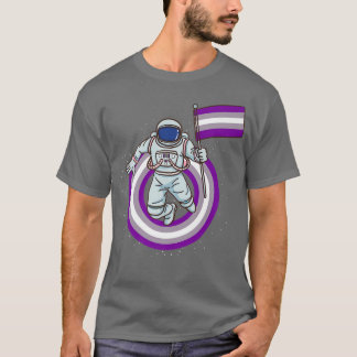 T-shirt Astronaut With Grayseual Pride Flag 