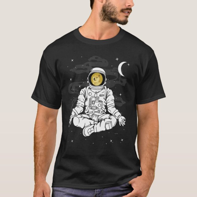 T-shirt Astronaut Yoga Dogecoin Doge Coin To The Moon Cryp (Devant)