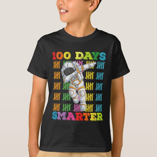 T-shirt Astronaute 100 jours plus intelligent 100e jour d' (Devant)