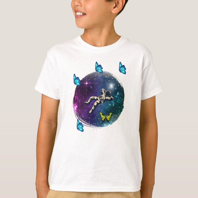 T-shirt astronaute à papillon (Devant)