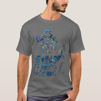 T-shirt astronaute abstrait coloré