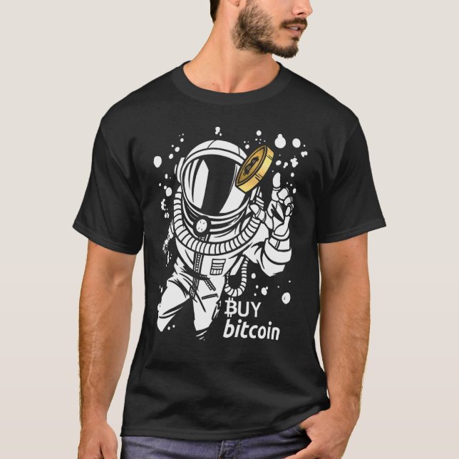 T-shirt Astronaute Attrape Bitcoin Acheter Bitcoin Cyber S (Devant)