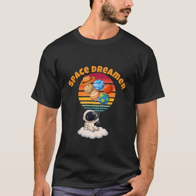 T-Shirt Astronaute avec ballons de planètes (Devant)