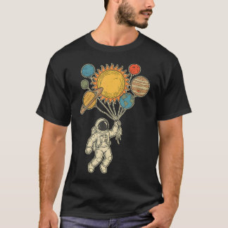 T-shirt Astronaute Ballons Planètes Astronomie Fan Univers