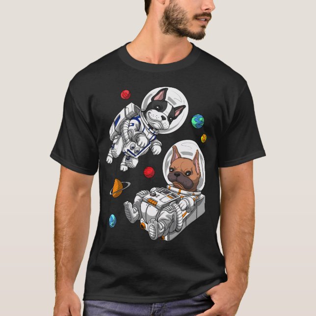 T-shirt Astronaute Bouledogue Français (Devant)