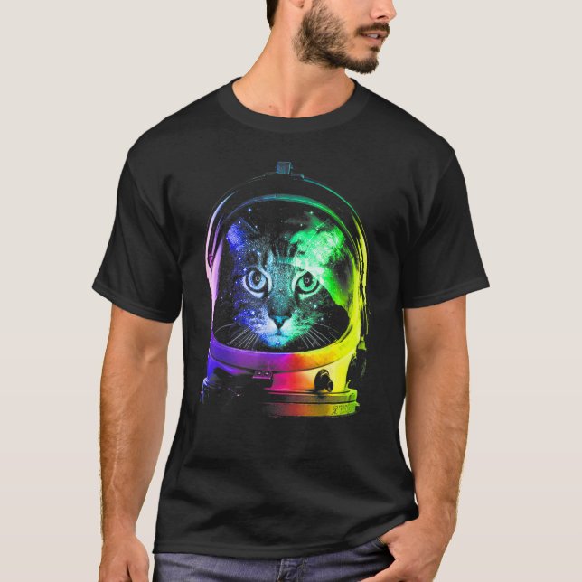 T-shirt Astronaute Cat Space Cat For Men Women Kids (Devant)