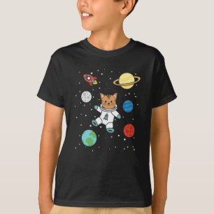 T-shirt Astronaute Chat Planète Terre Mars Espace