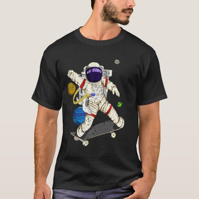 T-shirt Astronaute Cool Planètes spatiales (Devant)