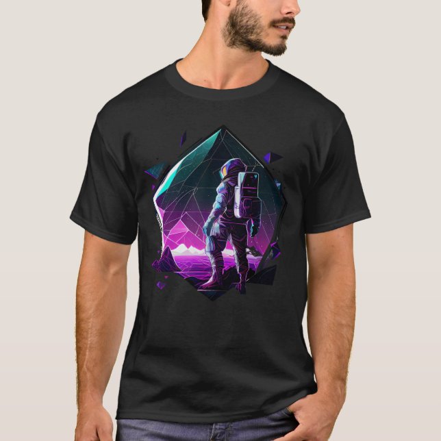 T-shirt Astronaute dans l'espace La planète d'onde esthéti (Devant)