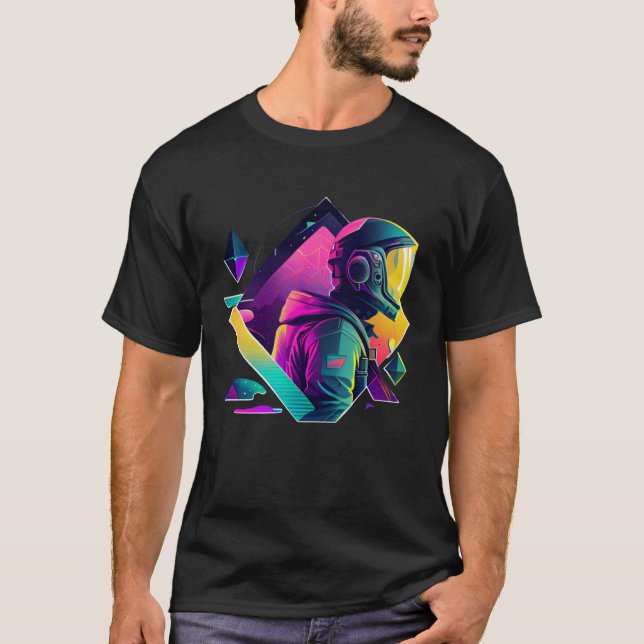 T-shirt Astronaute dans l'espace La planète d'onde esthéti (Devant)