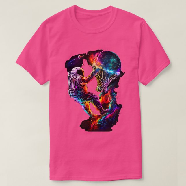 T-shirt Astronaute de basket-ball dans l'espace extra-atmo (Design devant)