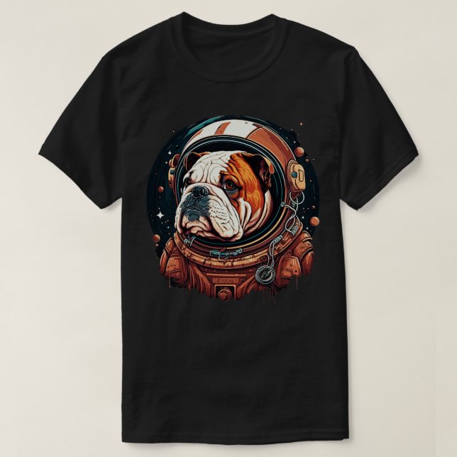 T-shirt Astronaute de Bulldog (Design devant)