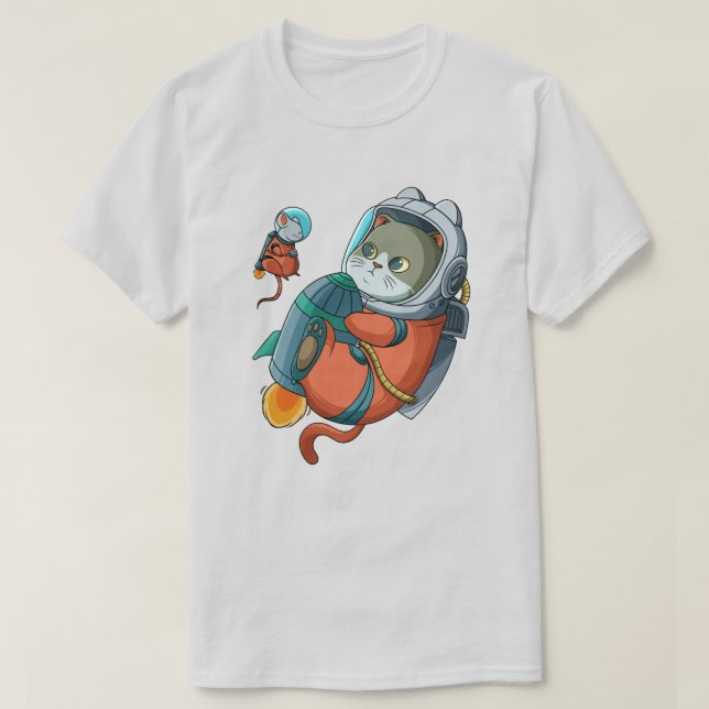 T-shirt astronaute de chat (Design devant)