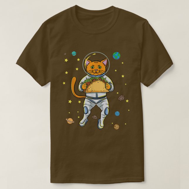 T-shirt Astronaute De Chat Avec Taco  (Design devant)