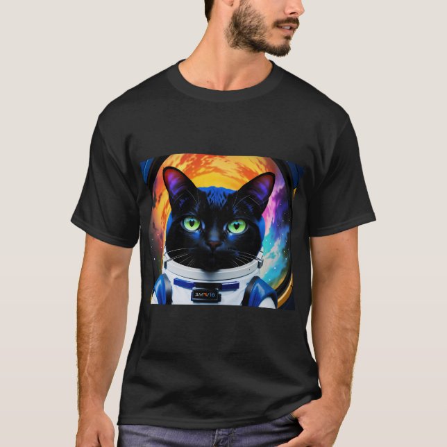 T-shirt astronaute de chat mignon (Devant)