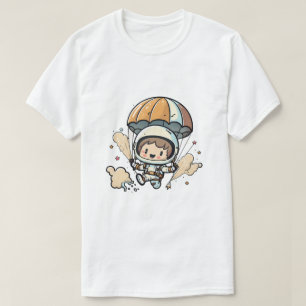 T-shirt Astronaute de dessin animé mignon en parachute gra