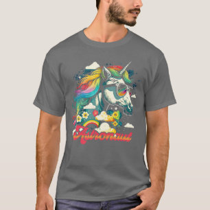 T-shirt Astronaute de la licorne arc-en-ciel