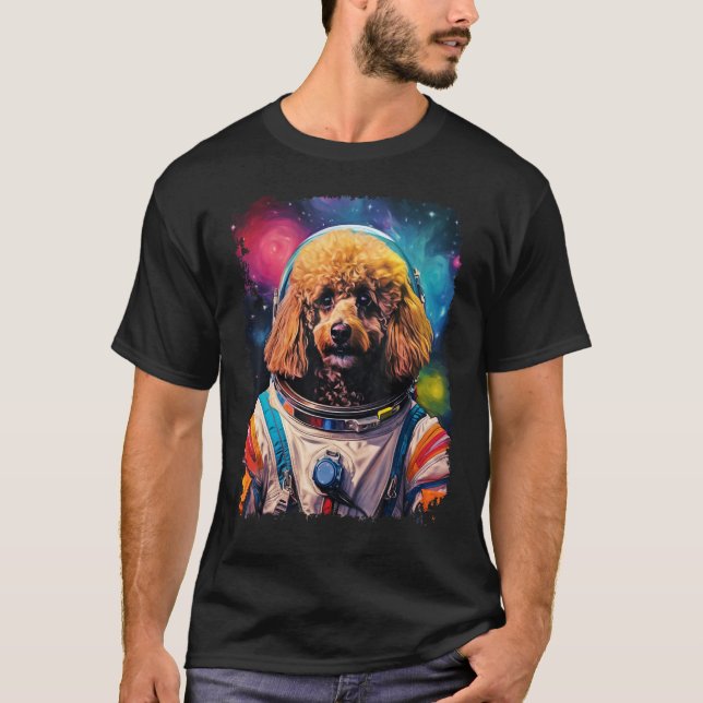T-shirt Astronaute de l'espace de caniche (Devant)