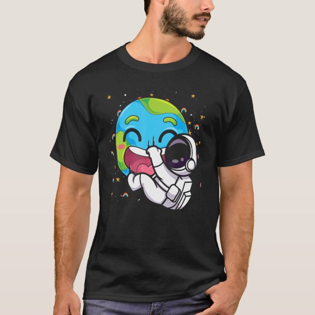 T-shirt Astronaute de l'espace extra-atmosphérique Pla d'a (Devant)