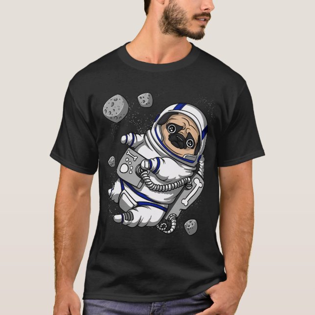 T-shirt Astronaute de l'espace Pug (Devant)