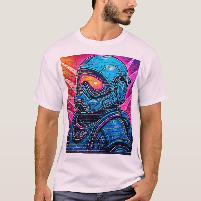 T-shirt Astronaute de Neon Cyberpunk (Devant)