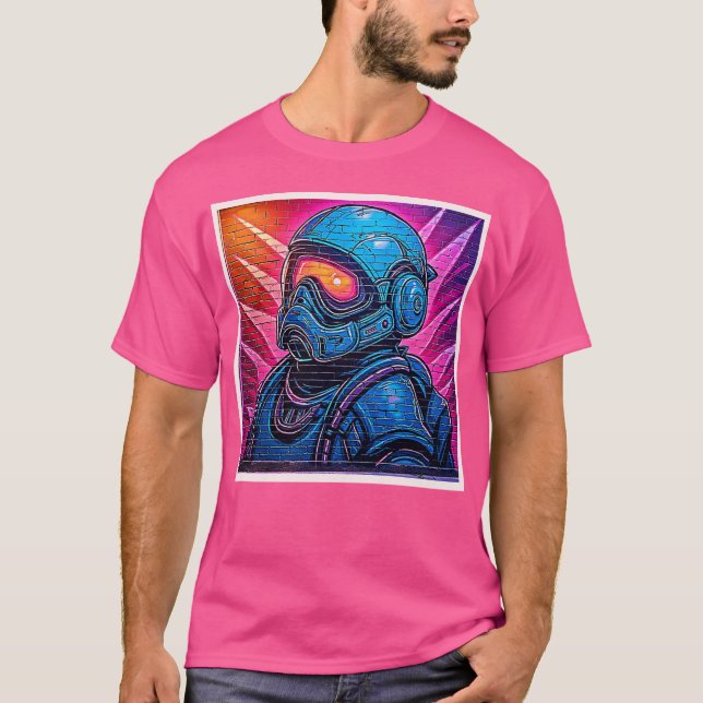 T-shirt Astronaute de Neon Cyberpunk (Devant)