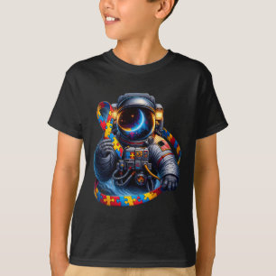 T-shirt Astronaute de sensibilisation à l'autisme Jaune Ro
