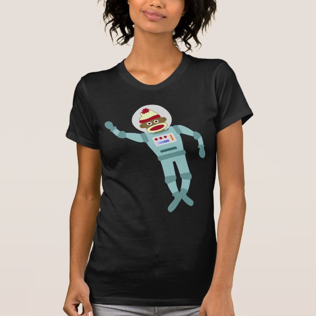 T-shirt Astronaute de singe de chaussette (Devant)