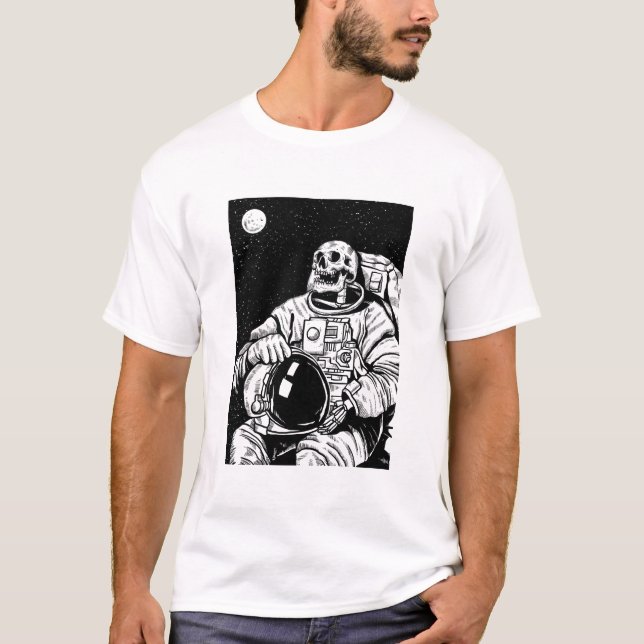 T-shirt astronaute de squelette halloween (Devant)