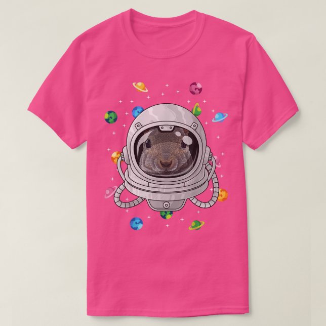 T-shirt Astronaute d'écureuils Animal Profond Dans L'Espac (Design devant)